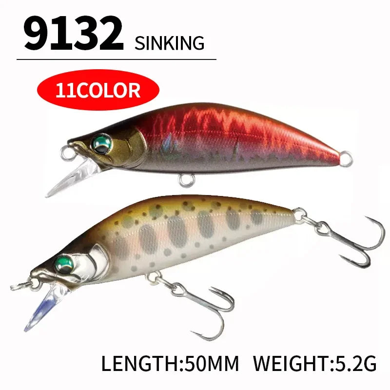 Minnow Hundimiento Diseño Japonés | 50mm 5.2g | Wobbling | Bass, Perca, Lucio y Trucha | Arroyo y Lago - Firu Total Sales