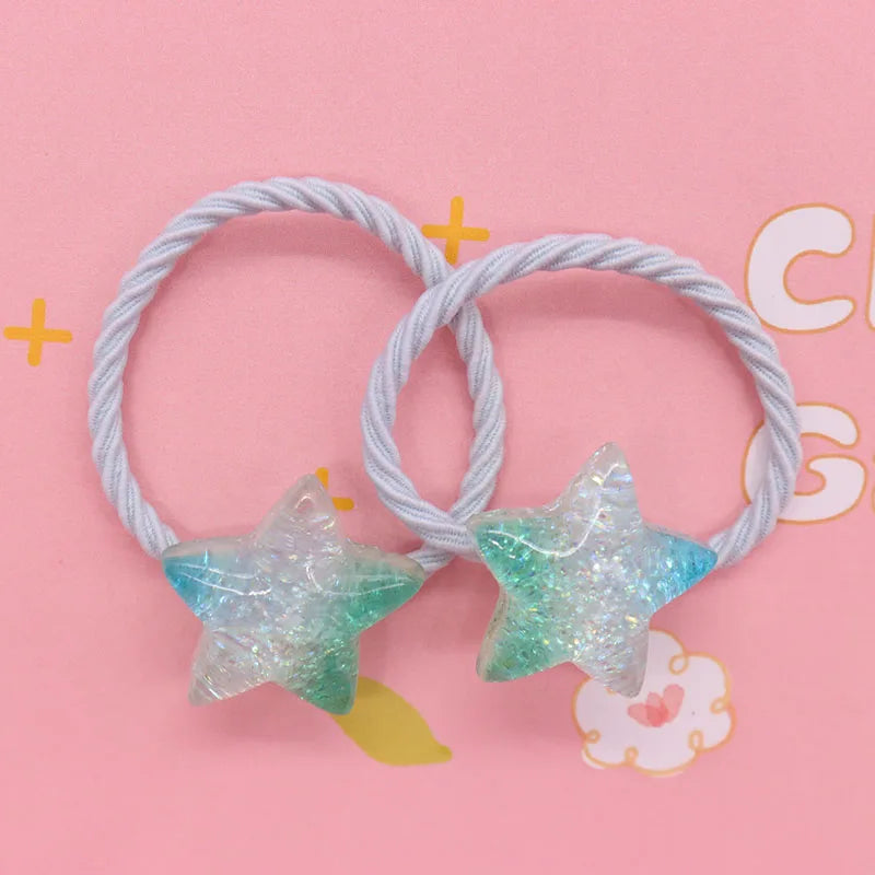 2Pcs/Set Halloween Gift Resin Strawberry Hair Accessories Colorful Hair Ties Children's Rubber Bands Kid Headband Scrunchies