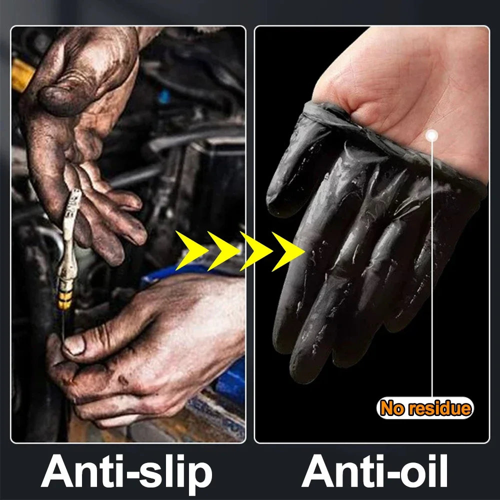 2-100PCS Heavy Duty Disposable Nitrile Gloves 8Mil Extra Thick Mechanic Glove with Textured Grip Antislip Safety Work Gloves