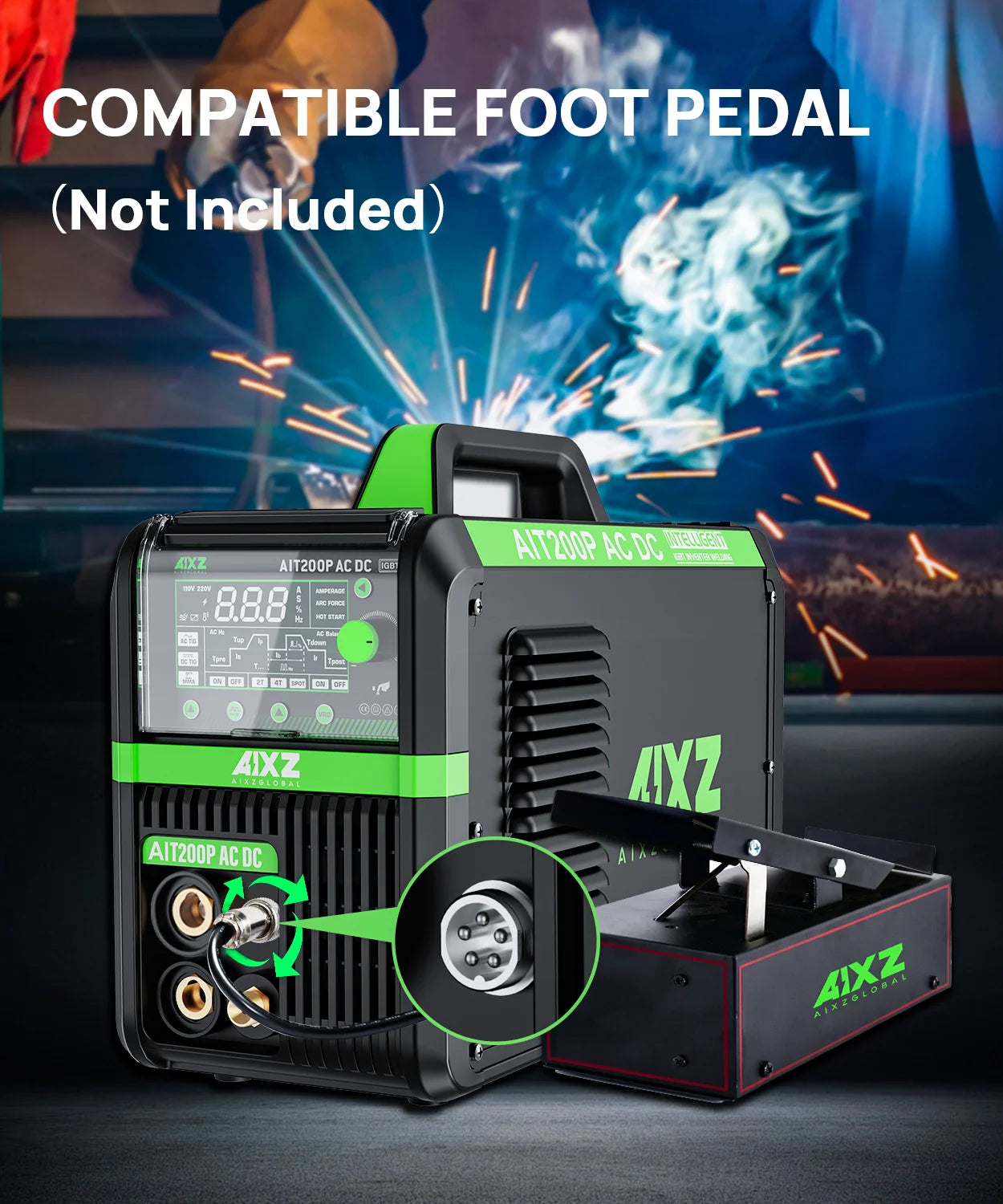 AIXZ HF TIG Welding Machine AIT200P AC DC Welder With Pulse 5 in 1 IGBT Inverter ARC Stick Welder Spot TIG Aluminum Welder