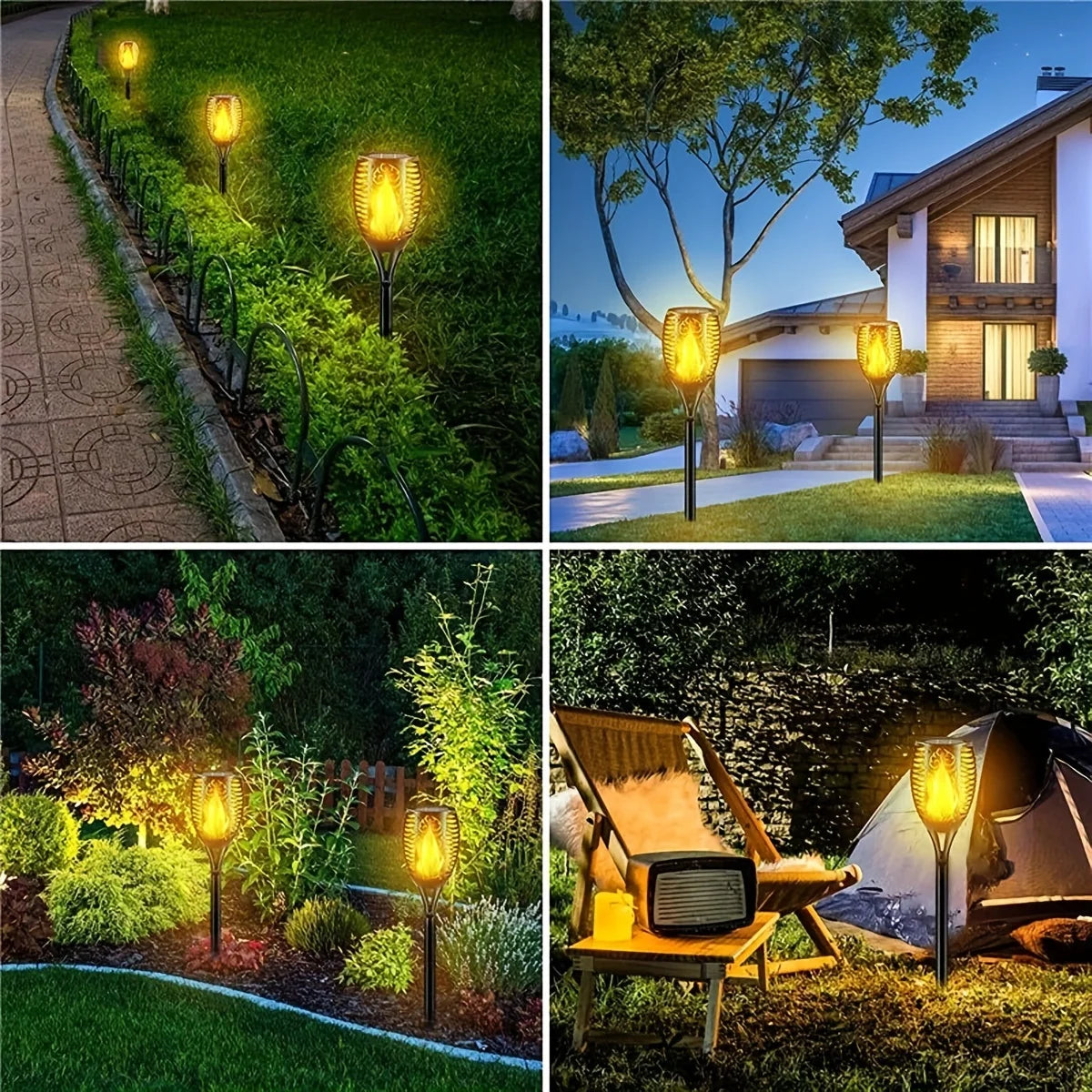 Antorcha Solar LED Efecto Llama IP65 | Decoración Jardín y Patio | 1-12pcs - Firu Total Sales