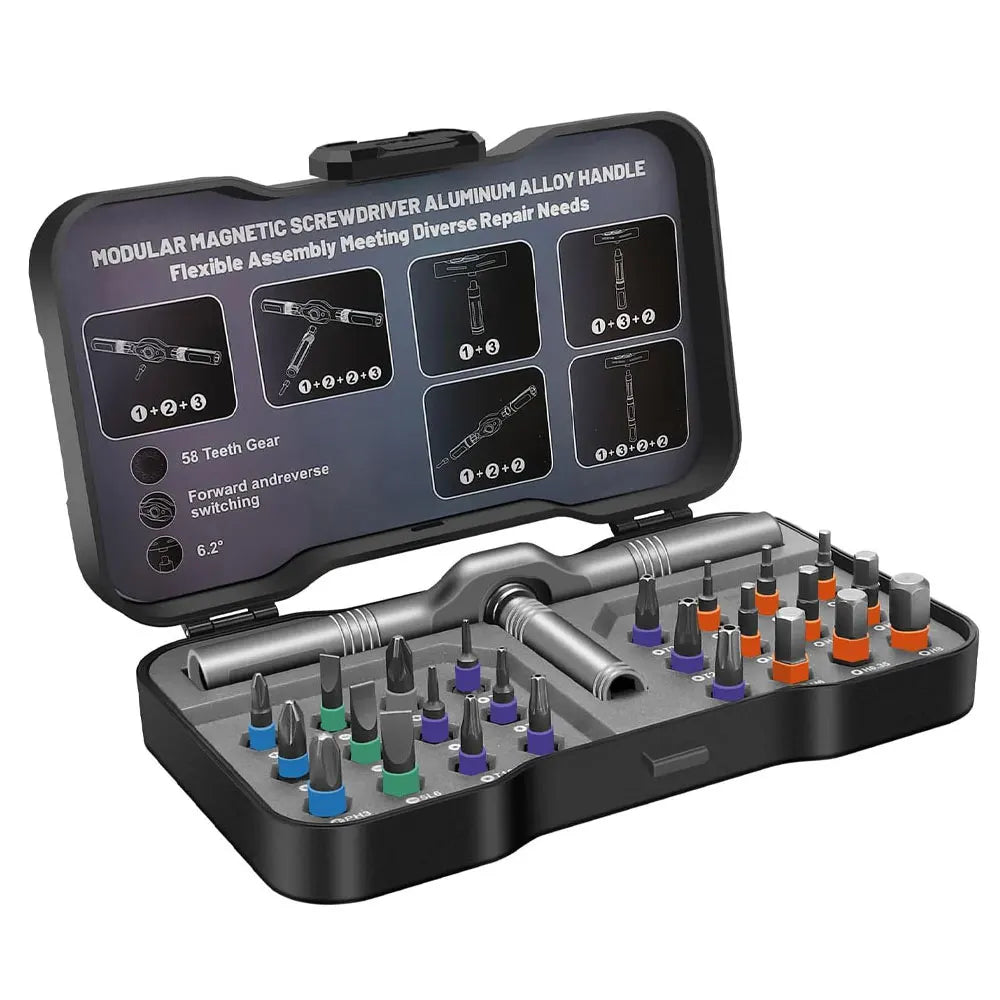 24-in-1 Magnetic Screwdriver Set, DIY Ratchet Mini Screwdriver Set, Detachable Precision Screwdriver Kit