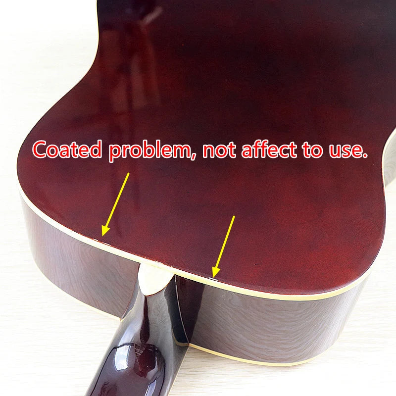 Guitarra Acústica de 12 Cuerdas 41" | Madera Spruce | Diseño Folk | Negro y Natural 🎸