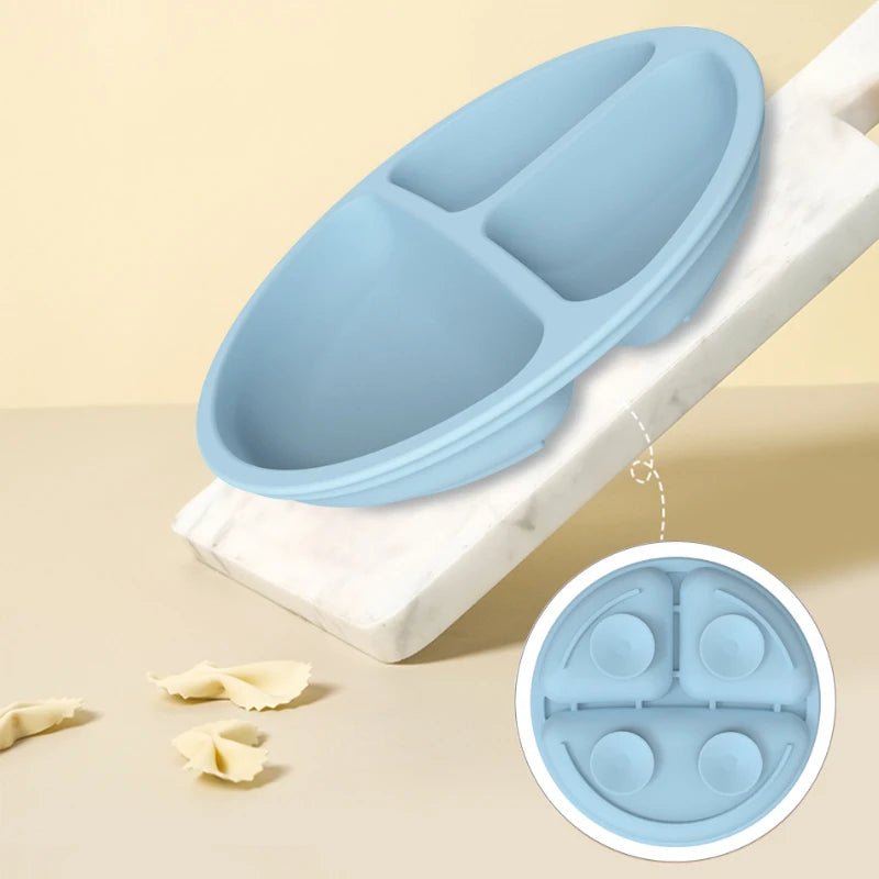 Set de Vajilla de Silicona para Bebé | Bol, Plato, Vaso, Cuchara y Tenedor 🍼