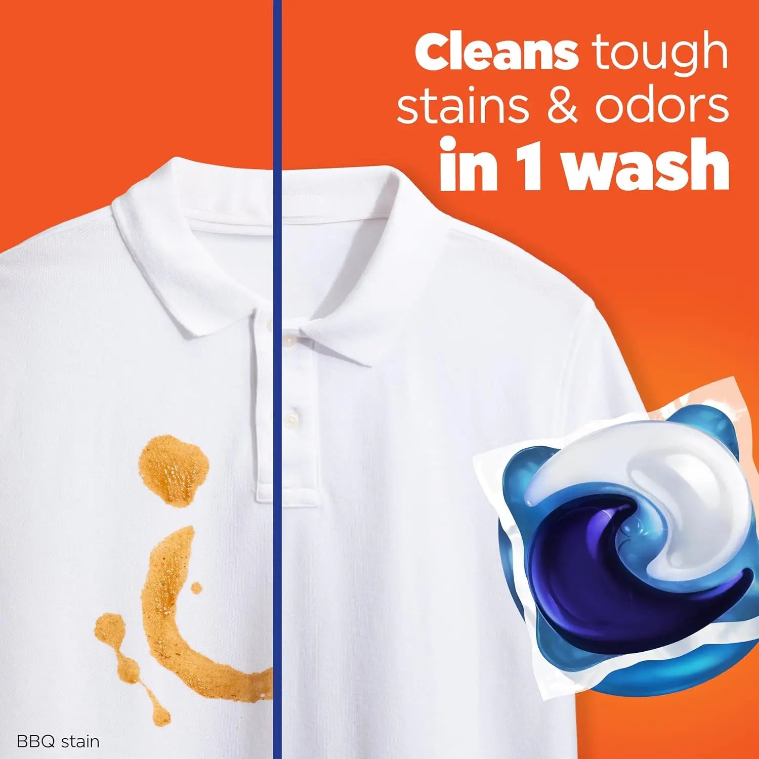 76-Count Laundry Detergent Pods: 3-in-1 Stain Remover, Odor Fighter & Color Protector, HE Compatible with Spring Meadow Scent