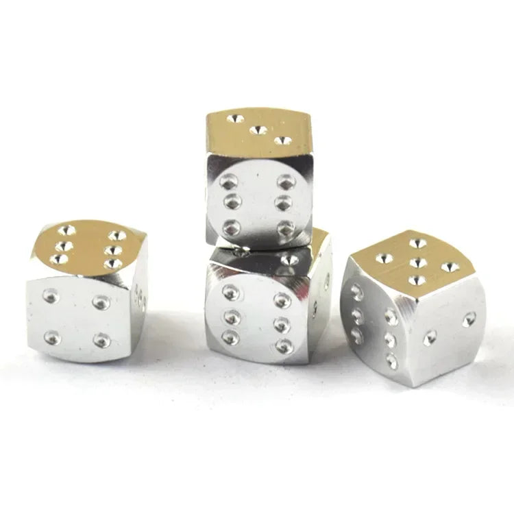 4PCS Aluminum Alloy Dice Car Wheel Tire Valve Caps Tyre Rim Stem Covers Airdust Waterproof For Automobiles Motorcycles Trucks