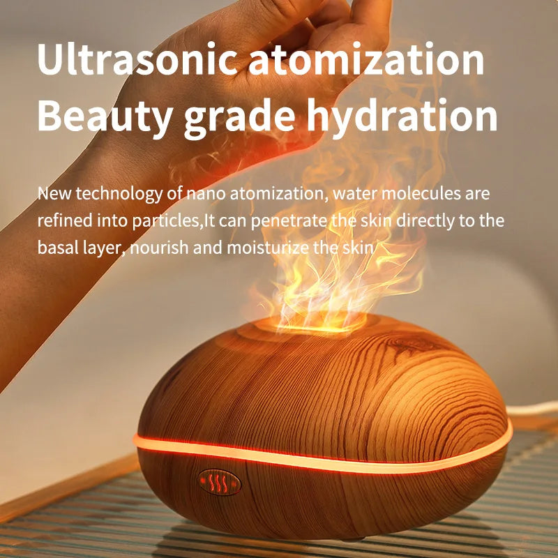 Aroma Humidifier flame Can Add Essential Oil Small AromaRelax Machine Air Humidifier Equipped with colorful lighting function