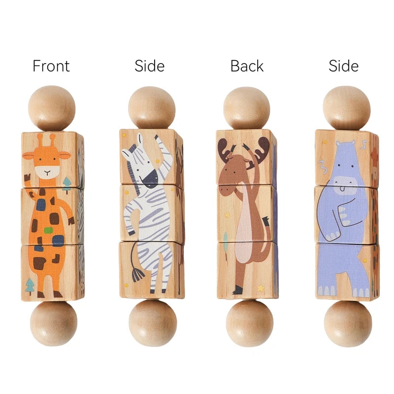 Wooden Rattle Silicone Ring — Sensory Baby Toy | 0-12 Months Gift