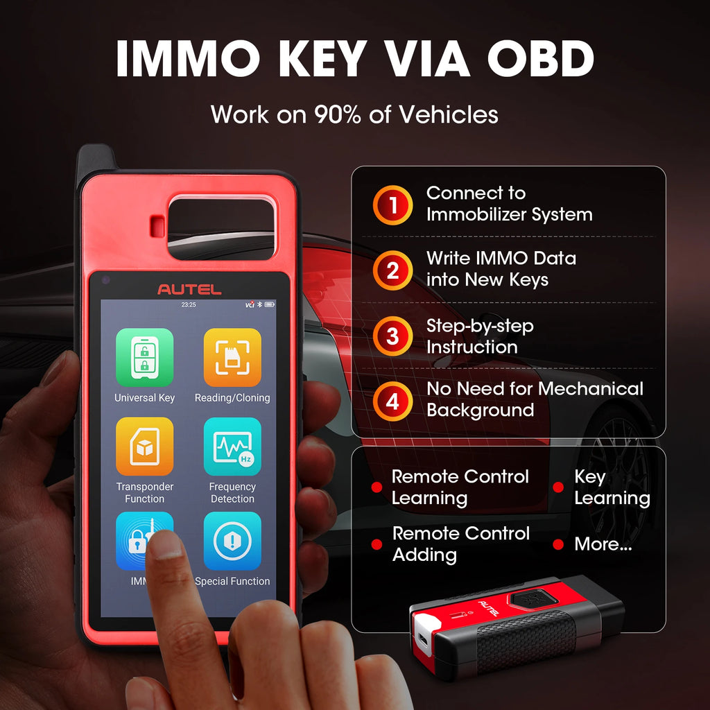 Autel MaxiIM KM100E Programador de Llaves OBD | IMMO | 2 IKEY Incluidas | Generación en 60s | 99% Autos - Firu Total Sales