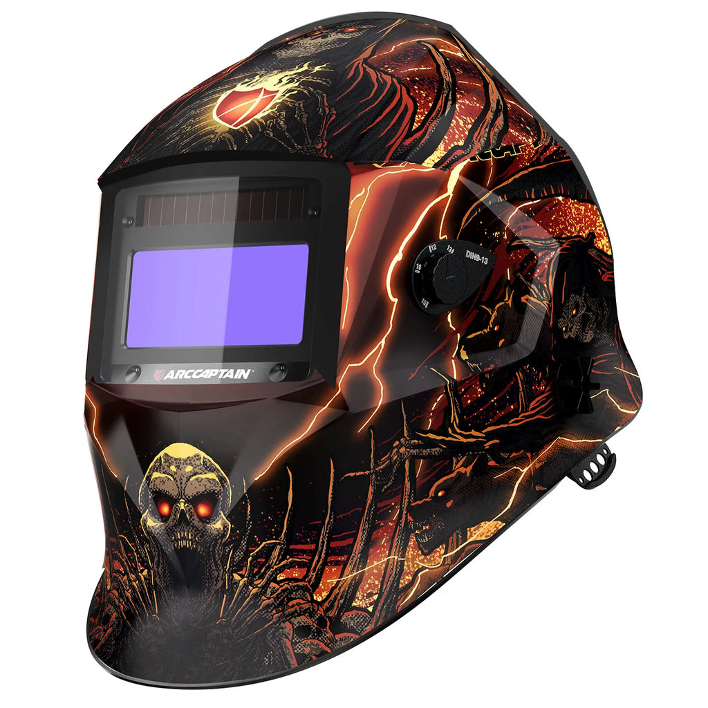 ARCCAPTAIN Auto Darkening Welding Helmet Nylon Welder Mask Large View True Color DIN4 1/1/1/1 Soldering Mask for TIG MIG MMA CUT