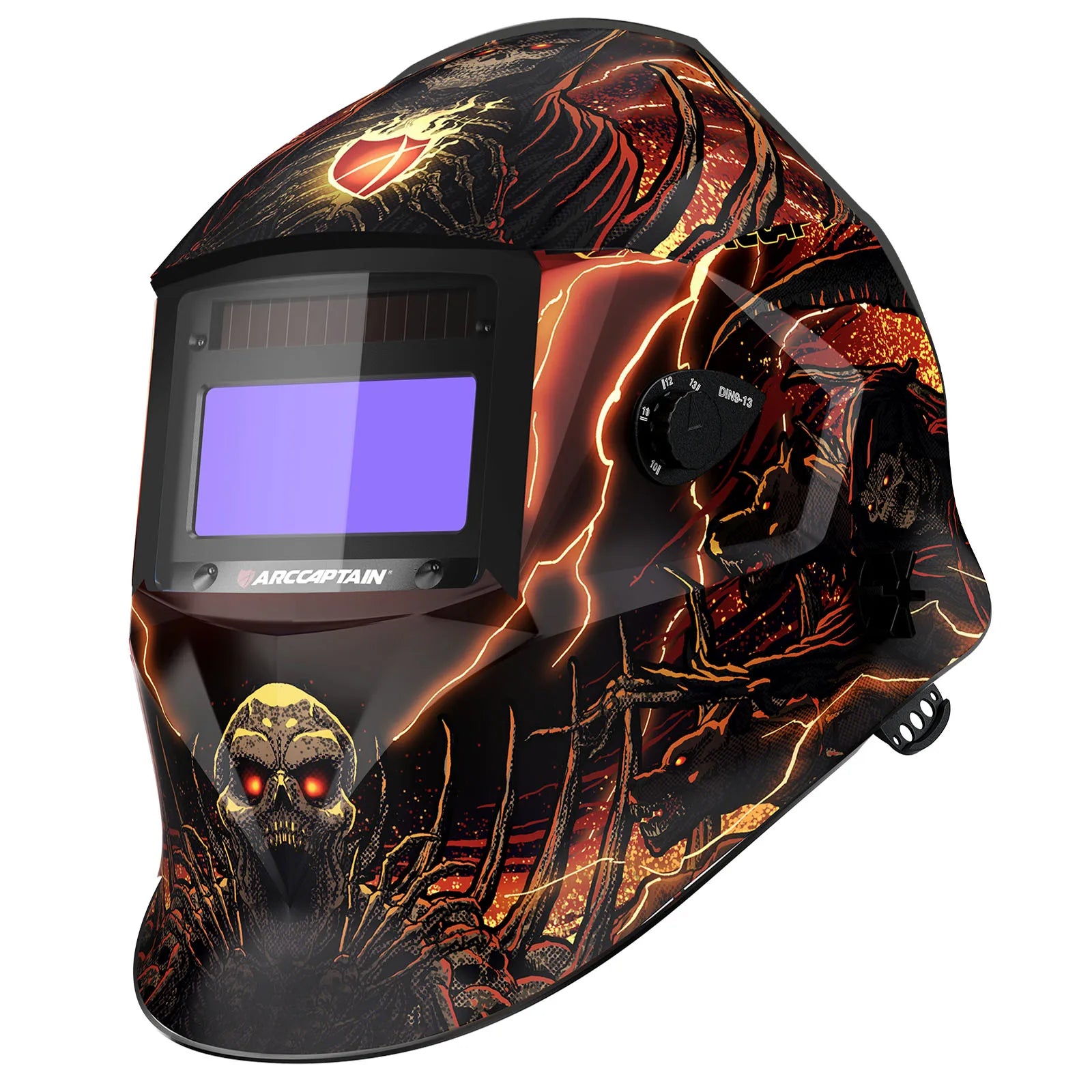 ARCCAPTAIN Auto Darkening Welding Helmet Nylon Welder Mask Large View True Color DIN4 1/1/1/1 Soldering Mask for TIG MIG MMA CUT