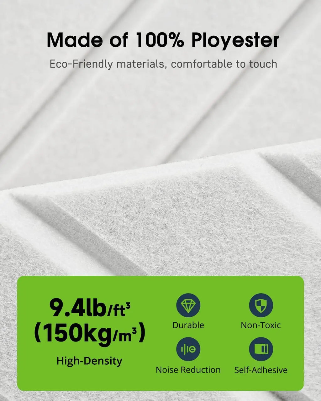 Sound Proof Foam Panels 12 Pack Self-Adhesive Acoustic Wall Panels for Home Office Door Ceiling White