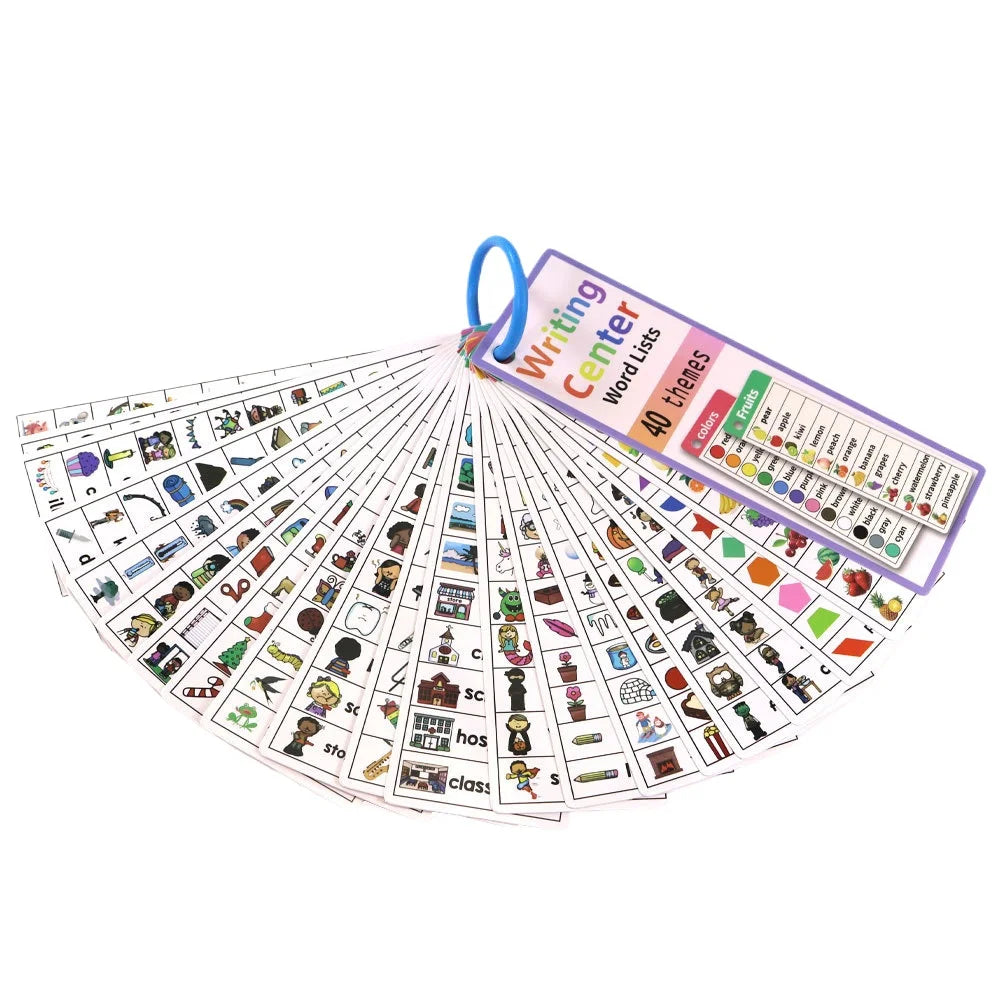 40 Themes Word Cards Puzzle Educational Toy Word Flashcards English Student Learning Cards Teacher Teaching Aids Word Cards