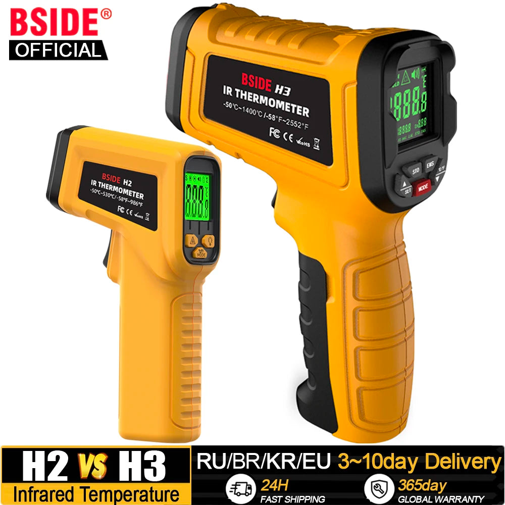 BSIDE Infrared Thermometer — Non-Contact Laser | -50° to 530°C | Professional