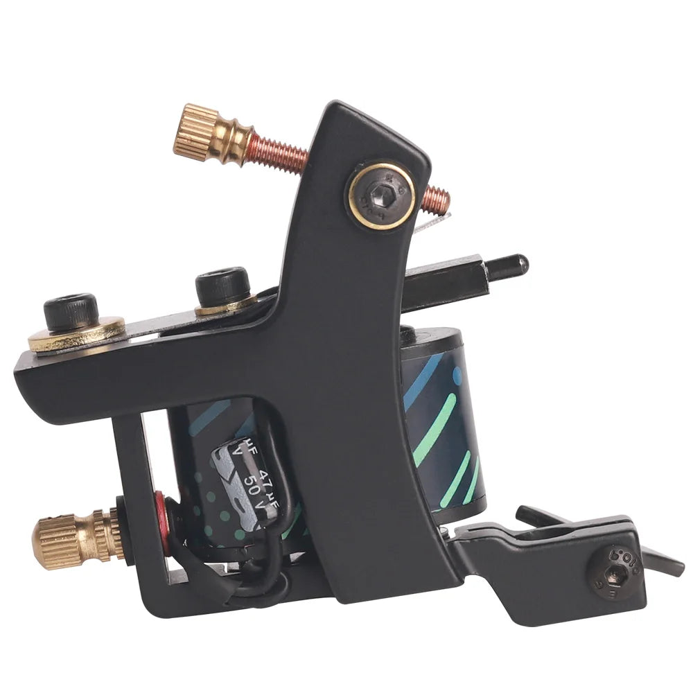 Professional Coil Tattoo Machine Gun 10 Wraps Cast Iron Tattoo Coil Machine for Tattoo Liner and Shader Traditional Tattoo Gun