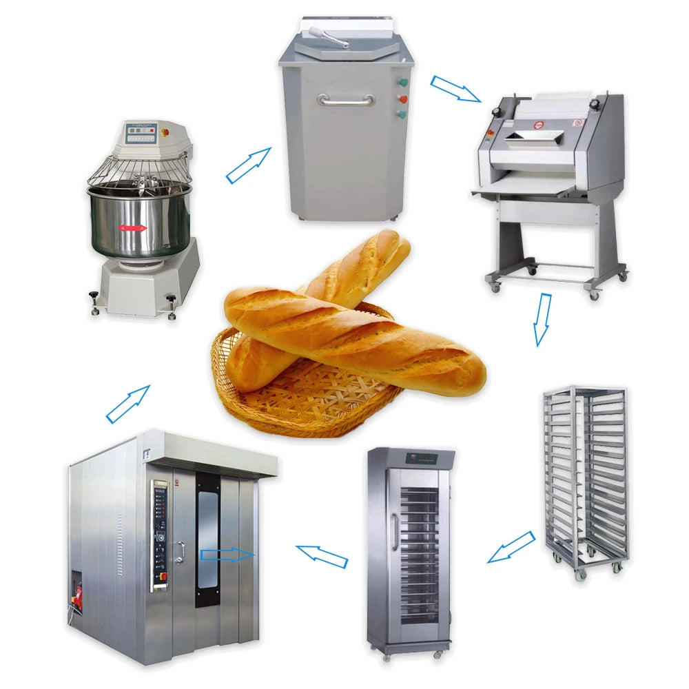 Full Set Bakery and Pastry Equipment Large Complete Commercial French Bread Make Machine Customized