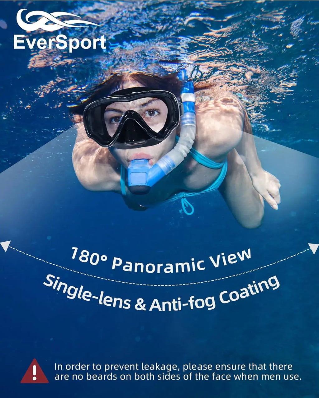 Anti-Fog Swim Goggles with Nose Cover, Wide View Clear Diving Mask for Adults and Youth