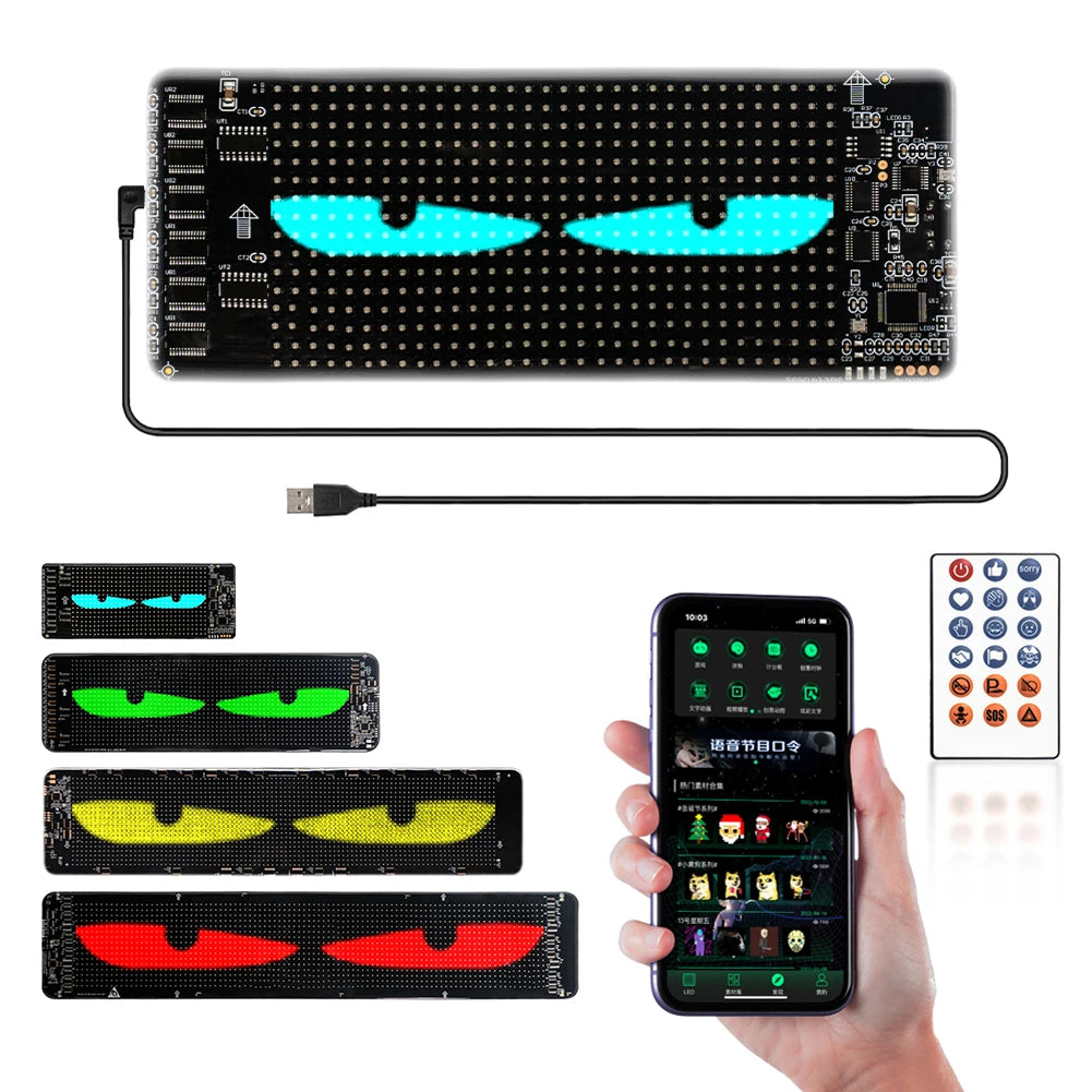 APWIKOGER Panel LED Flexible Devil Eyes | Control Remoto | Decoración Tienda, Bar y Camión | 110-240V