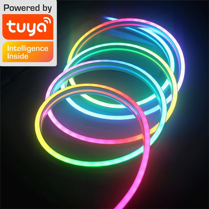Tira Neon LED RGBIC Acosh Tuya | 5V 72LEDs/m | Silicona | Sincronización Musical | Dream Color | Habitación - Firu Total Sales