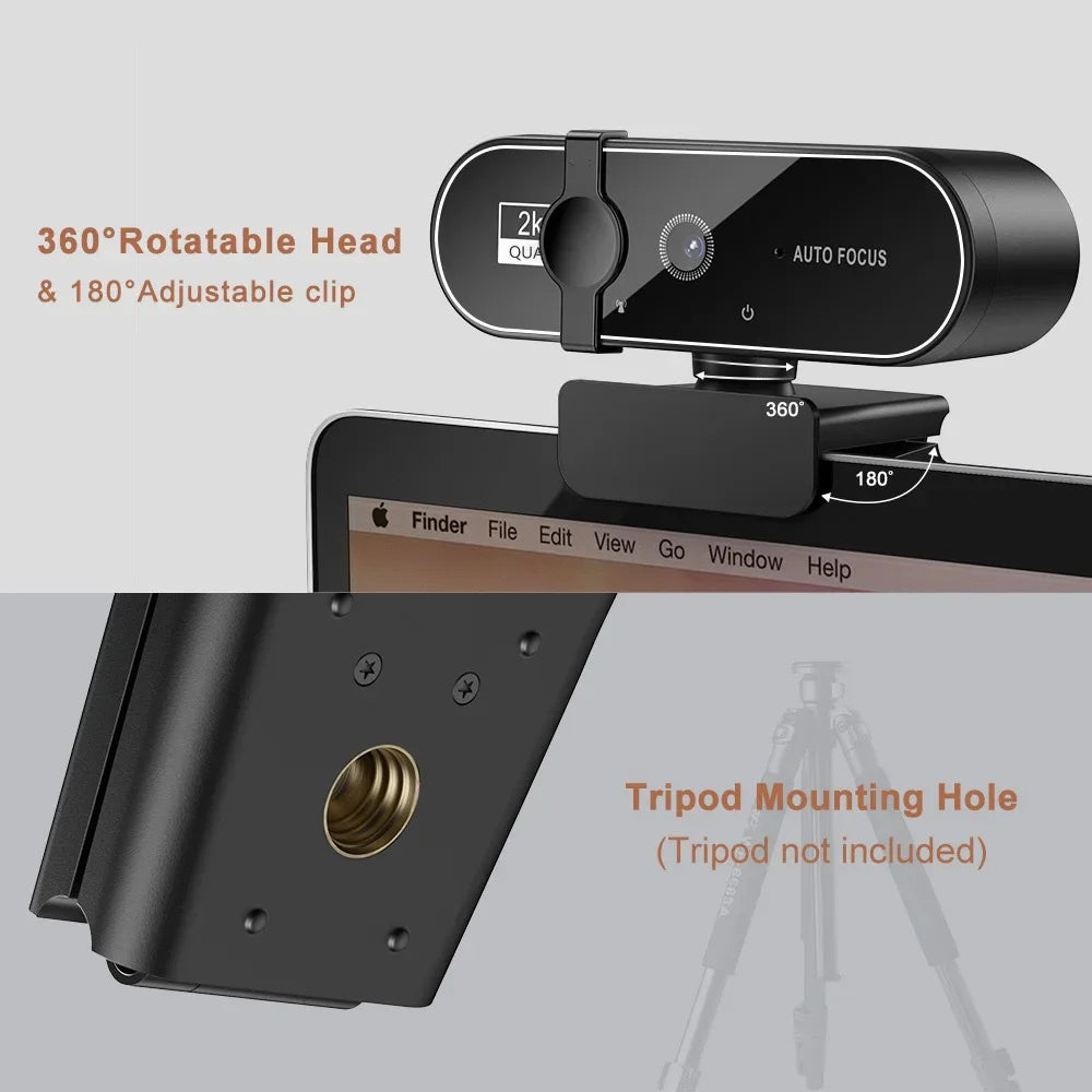 Webcam Lenovo 4K HD 1080P | Autoenfoque | Micrófono Integrado | 30fps | USB PC y Laptop - Firu Total Sales