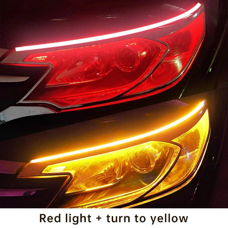 Par Tiras LED DRL 12V | Intermitente Secuencial Switchback | 30/45/60cm | Impermeable | Universal Auto