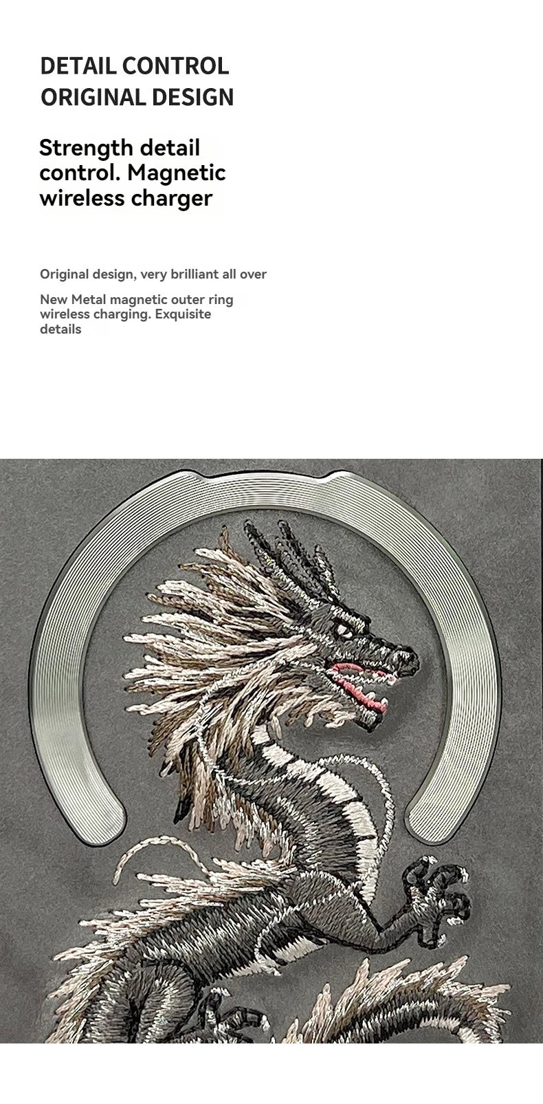 Dragon Phoenix 3D Embroidery Protective Case For iPhone 16 Pro Max Magnetic Wireless Charger Trend Original Fashion Cover - Firu Total Sales
