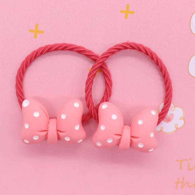 2Pcs/Set Halloween Gift Resin Strawberry Hair Accessories Colorful Hair Ties Children's Rubber Bands Kid Headband Scrunchies