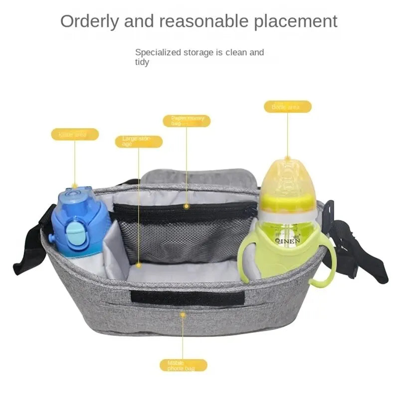 Bolsa Organizadora para Cochecito | Gran Capacidad | Portabiberones y Accesorios Bebé