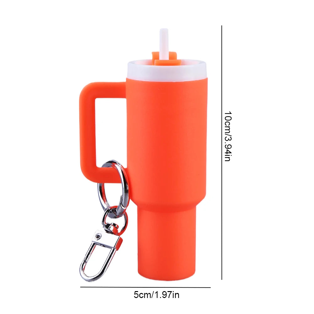 Mini Cup Keychain Lip Balm Keychain Cute Tumbler Key Ring Chapstick Holder Keychain Handbag Charms Key Ring for School Bag