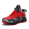 Kids' High-Top Basketball Sneakers – Anti-Slip, Star Pattern, Lace-Up