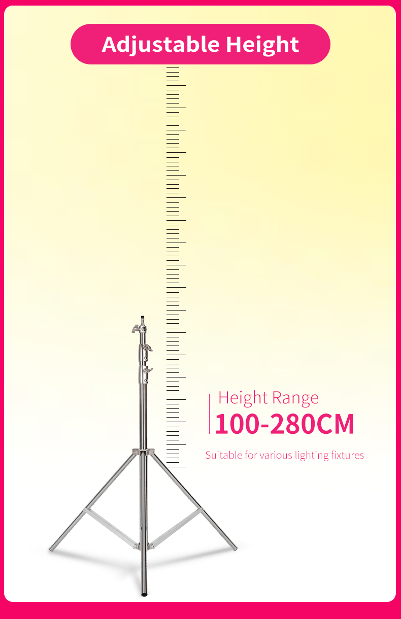 Super Stable Stainless Steel Big Tripod 2.8M Foldable Lighting Stand Tripod Photography For Fill Spot Light Softbox Photo Studio