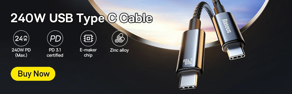 Baseus Cable USB-C 20W PD 3A | Trenzado | 0.5m/1m/2m | iPhone 14/13/12/11 Pro Max, iPad y MacBook