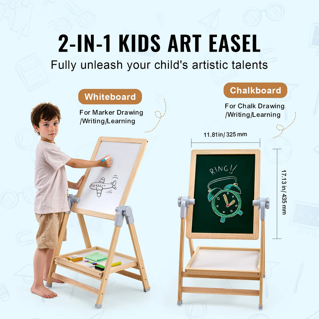 Kids Magnetic Drawing Board Easel with Accessories