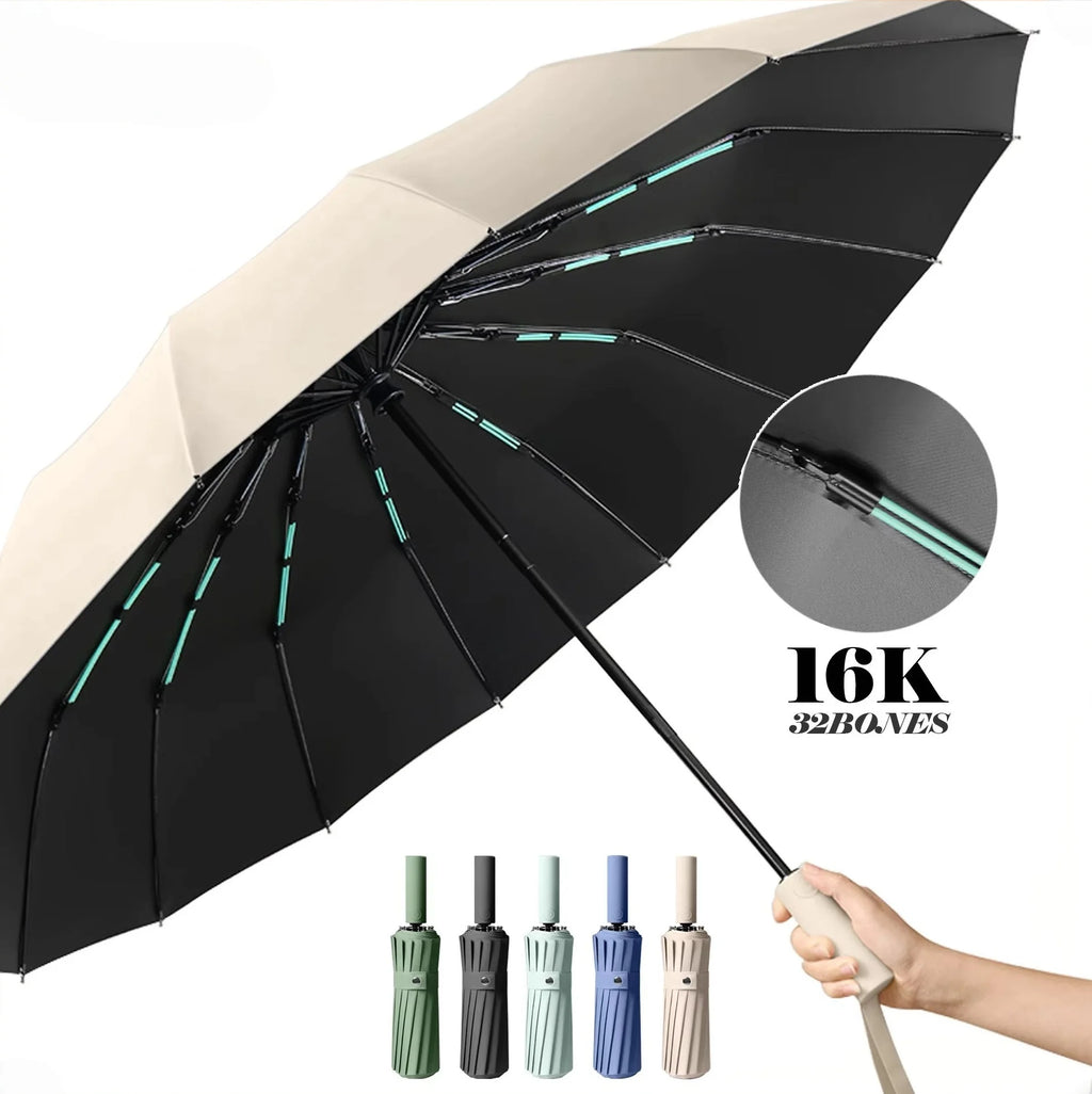24 Bones Rain Guard Automatic Folding Durable Wind Reinforced Sun Protection Blackout