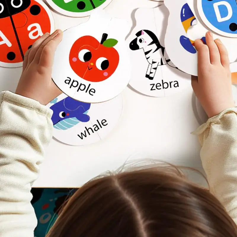 Alphabet Matching Game Puzzle Sight Words Matching Game Alphabet Matching Card Educational Toy Animal Words Preschool Learning