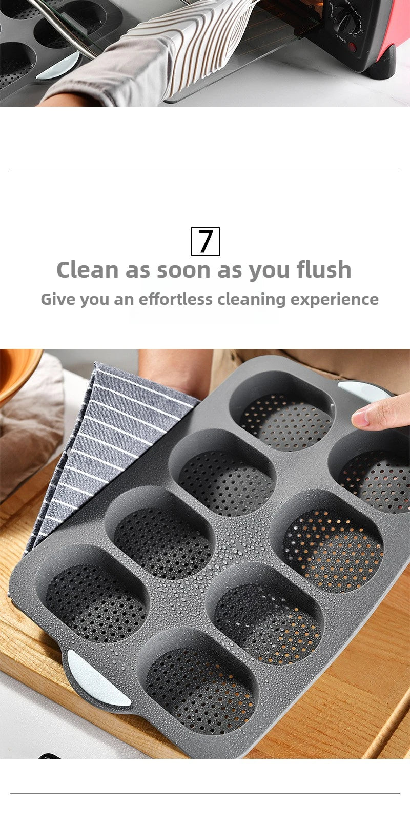 Molde de Silicona Antiadherente para Pan y Salchicha | 3 y 8 Cavidades | Horno 🍞