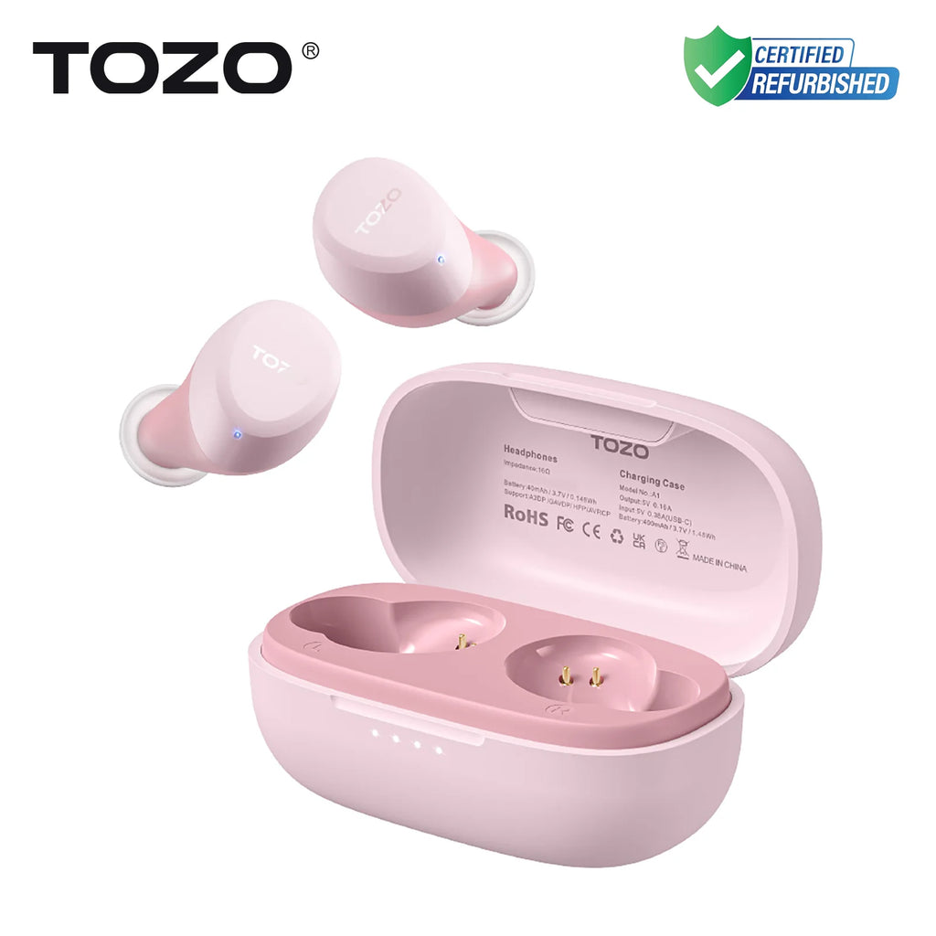 Auriculares TWS TOZO Reacondicionados | Bluetooth 5.3 | Impermeables | Control Táctil | iPhone y Android - Firu Total Sales