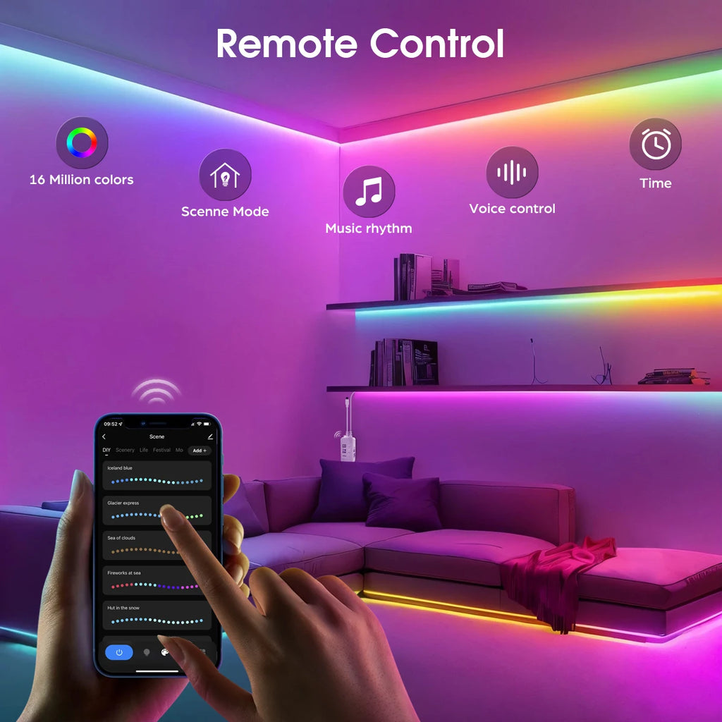Tira LED RGBIC COB CHNAITEKE Tuya WiFi | 576LEDs/m | WS2811 | Alexa y Google | 12V | Dormitorio - Firu Total Sales