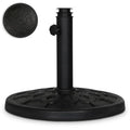 Backyard Expressions 20 lb Round Patio Umbrella Base Heavy Duty Resin-Coated Calcium Carbonate Stand with Adjustable Pole Adapt
