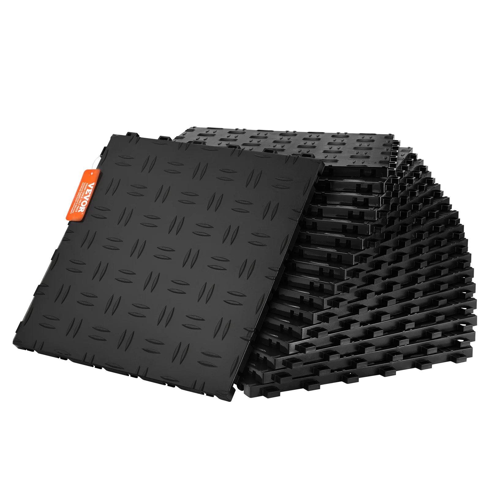 SucceBuy Garage Tiles Interlocking 12in25/50PcsGarage Floor Covering Tiles Non-Slip Double-Sided Texture for Garages Repair Shop