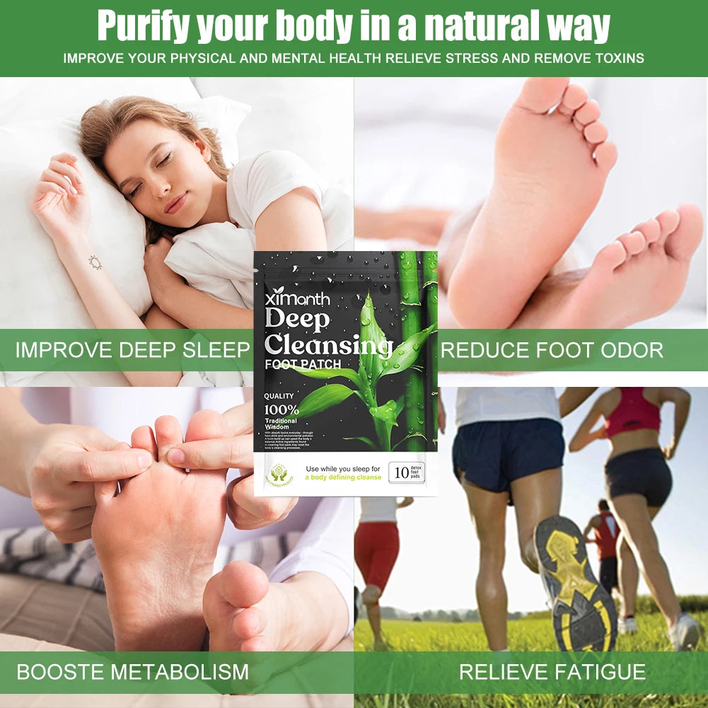 Detox Foot Patches for Stress Relief Deep Sleep Natural Herbal Toxins Clean
