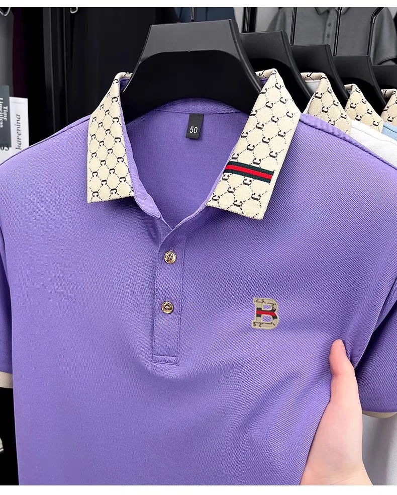 Polo Shirt Lujo Letra B Bordada | Manga Corta | Moda Verano para Hombre 👔