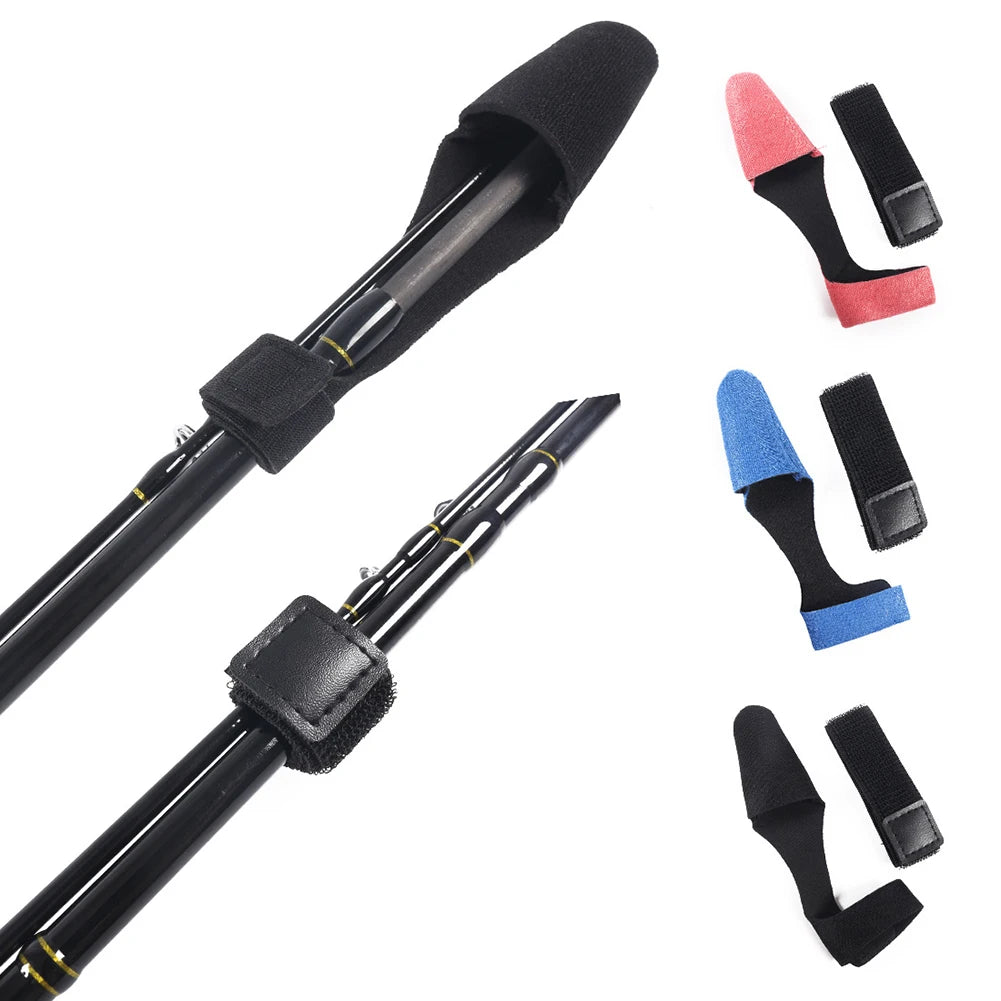 5/10Set 2Pcs/Set Fishing Rod Pole Protector Case Cover Sleeve Fishing Rod Fastener Belts Rubber FIsh Pole Fastening Belt Strap