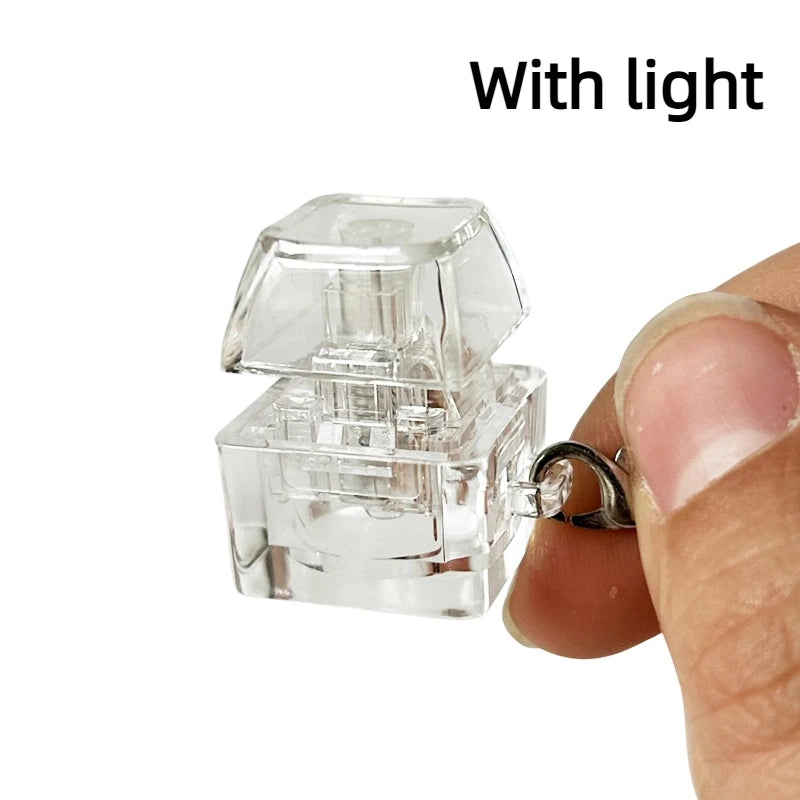 4/9 Keys Mechanical Keyboard Axis Tester LED Keyboard Key Toy Stress Relief DIY Button Keycap Fidget Keychain Toys Gift