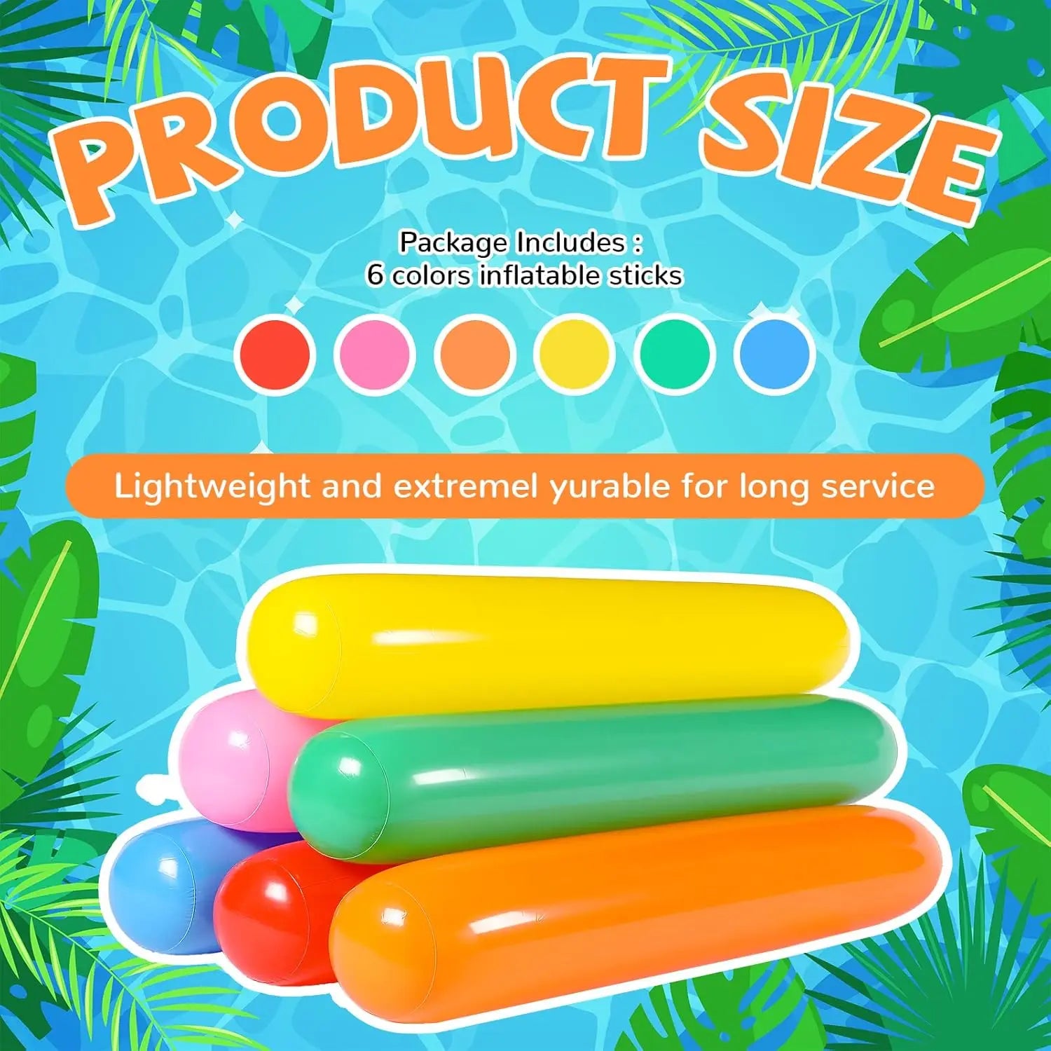 10 Pcs Inflatable Pool Floats Include 3 Swim Tubes Rings 6 Large Inflatable Pool Noodles and Pineapple Pool Raft Floats for Swim