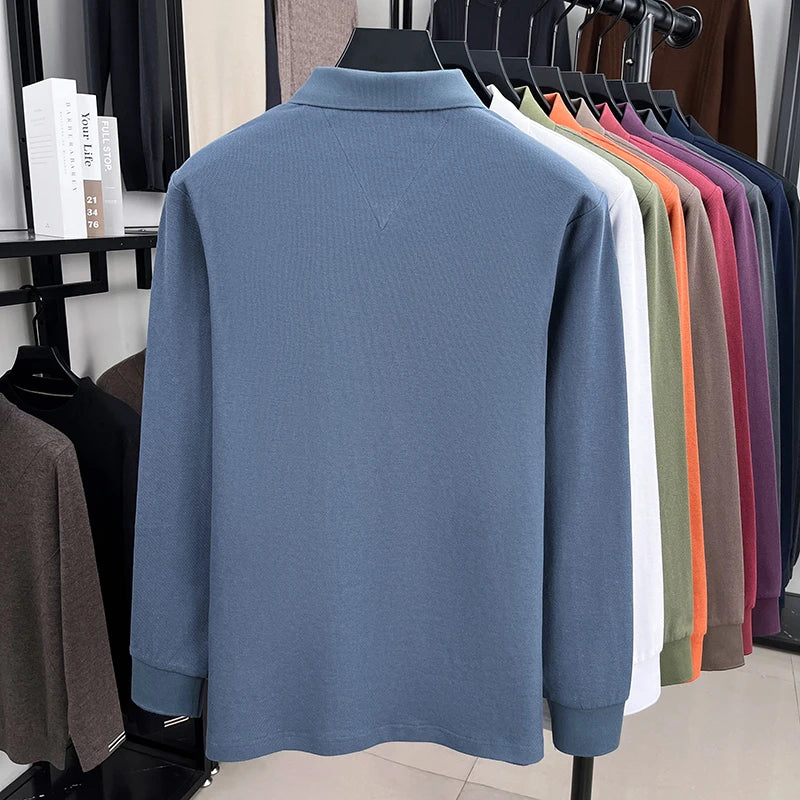 Polo Manga Larga 100% Algodón con Bordado de Pony | Casual Business Hombre 👔