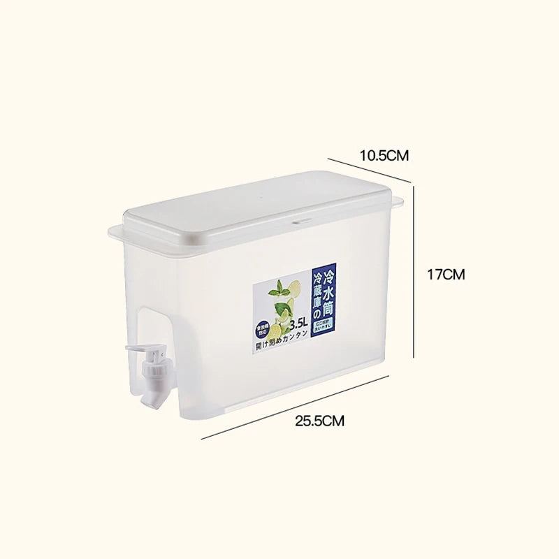 3.5L Beverage Dispenser Cold Juice Water Storage Bucket Outdoor Fridge Liquid Container