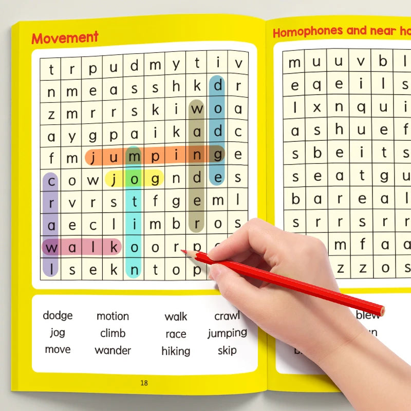 Spelling Book of Word Search Advanced & Elementary 32 Pages Mixed Words Puzzle Book for Adults Brain Exercise & Entertainment