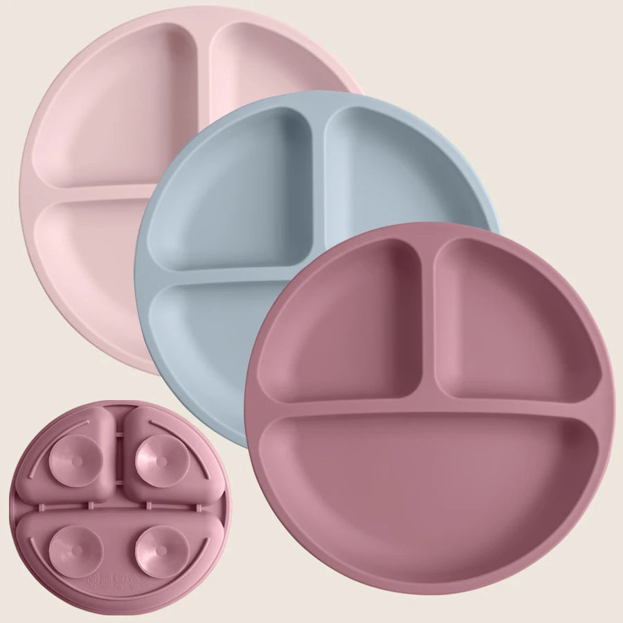 Plato de Silicona con Ventosa para Bebé | Sin BPA | Entrenamiento de Comida 🍼 - Firu Total Sales