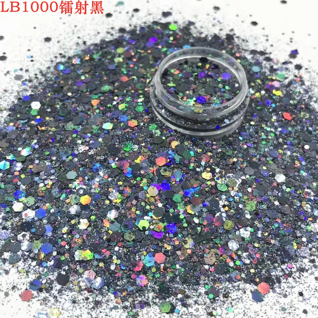 24 Colors Holographic Chunky Glitter 24 Colors Total Laser Nail Glitter Flakes Chunky Holographic Laser Nail Glitter 2030